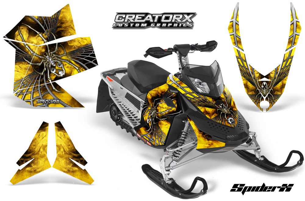 Skidoo REV XP Graphics Kit SpiderX Yellow BB